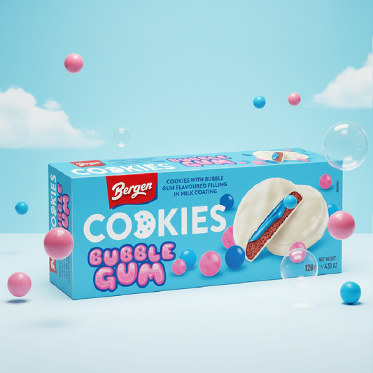 Bergen Cookies – Rágógumi Ízű Keksz 128g
