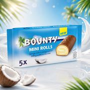 Bounty kókuszos-csokoládés mini piskótatekercs 5×30 g – Bounty Mini Rolls 150 g