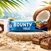Bounty datolyás-földimogyoros kókuszos szelet tejcsokoladéval 40 g – Bounty Triple Treat