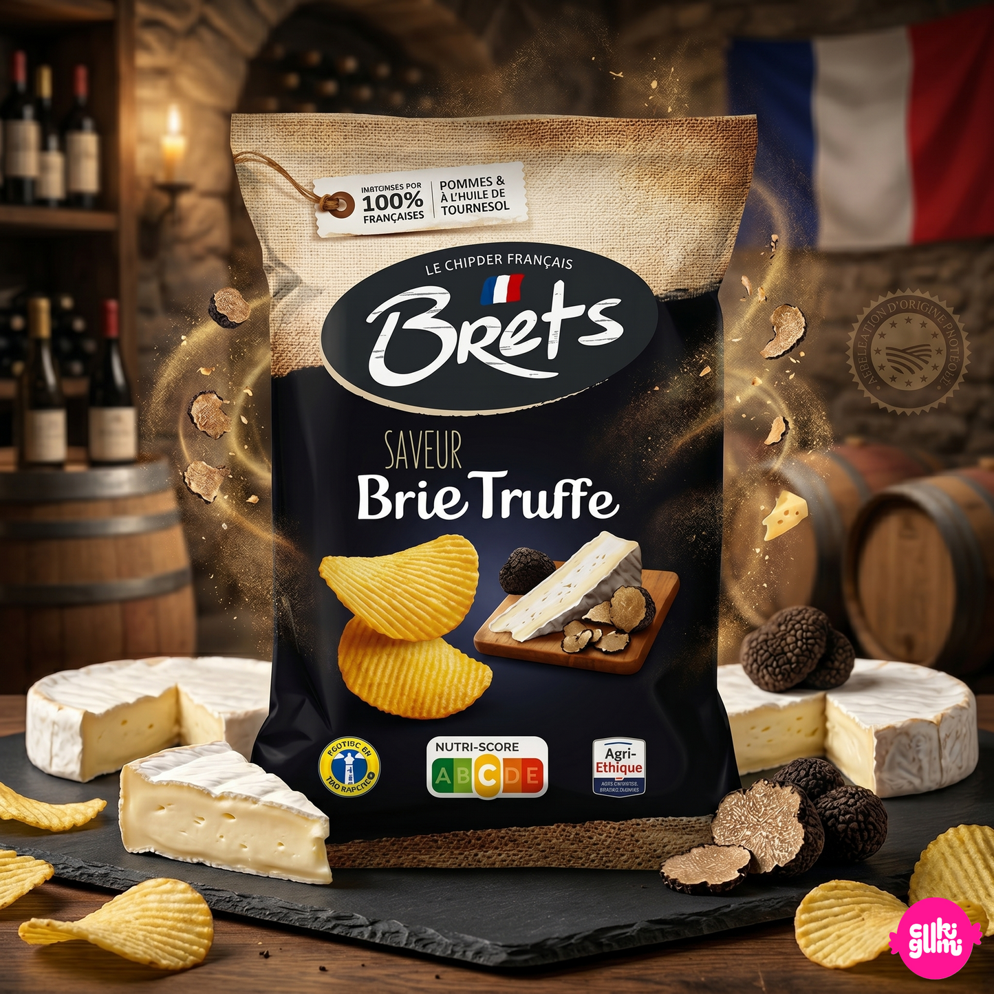 Brets Brie & Truffle Crisps 125 g – Brie Sajtos és Szarvasgombás Chips