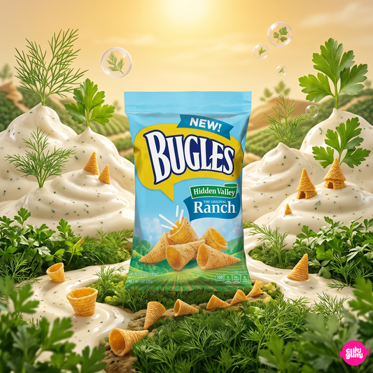 Bugles Hidden Valley Ranch 85 g – Ranch Ízű Kukoricás Snack Kúpok