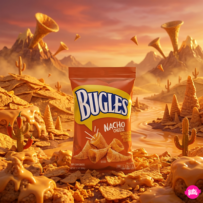 Bugles Nacho Cheese 85 g – Sajtos Nacho Ízű Kukoricás Snack Kúpok