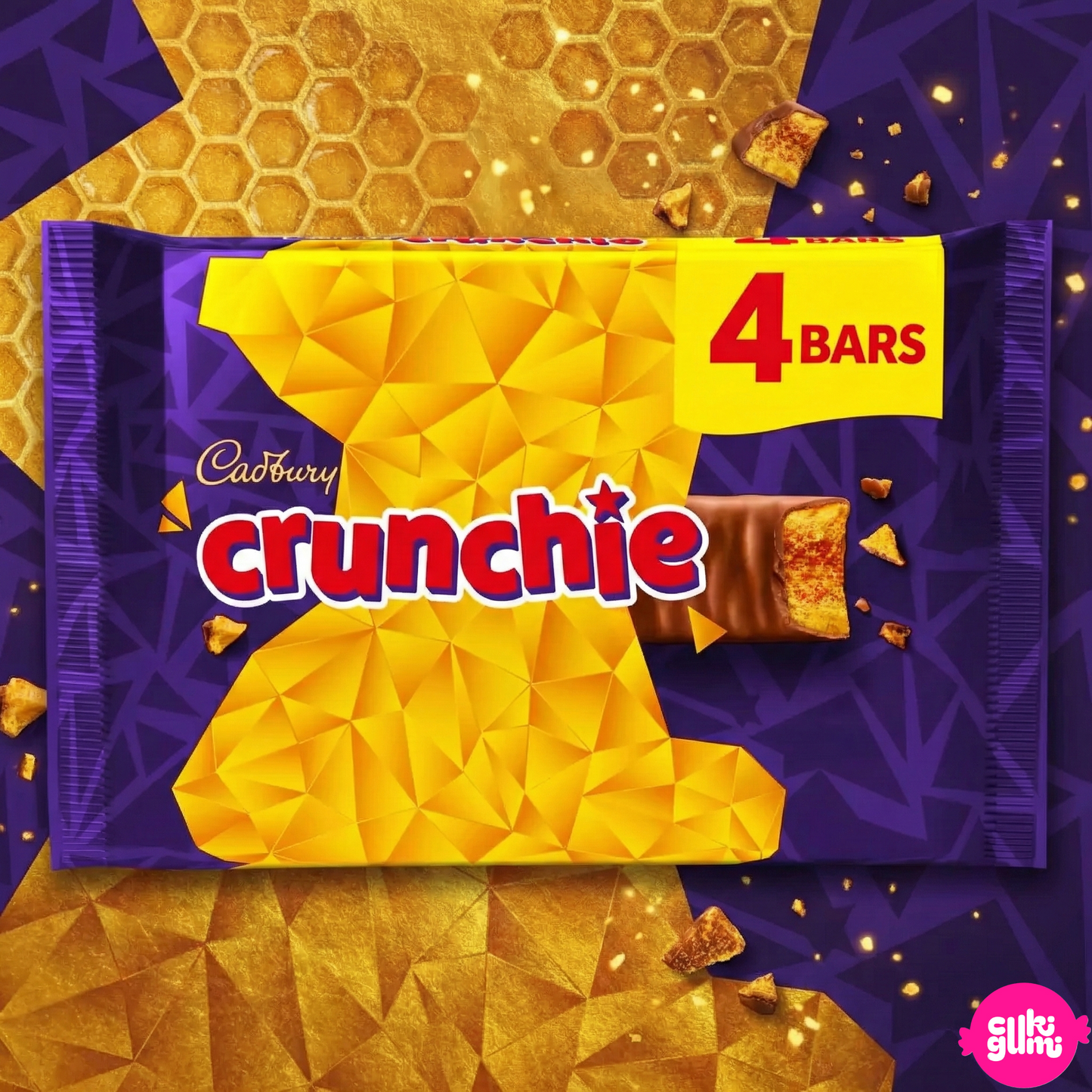 Cadbury Crunchie 4 Pack – Tejcsokoládé mézes karamellás belsővel 104g