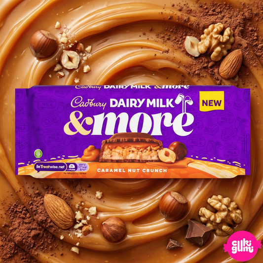 Cadbury Dairy Milk & More Karamellás–Mogyorós Ropogós Tejcsokoládé 200 g