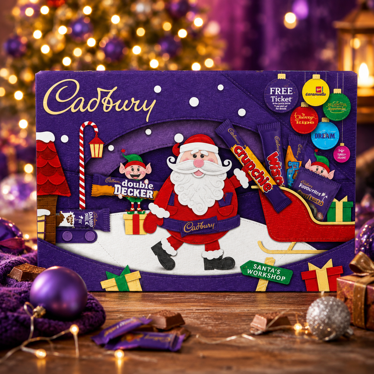 Cadbury Medium Santa Selection Box Karácsonyi Csokoládé Válogatás 125 g