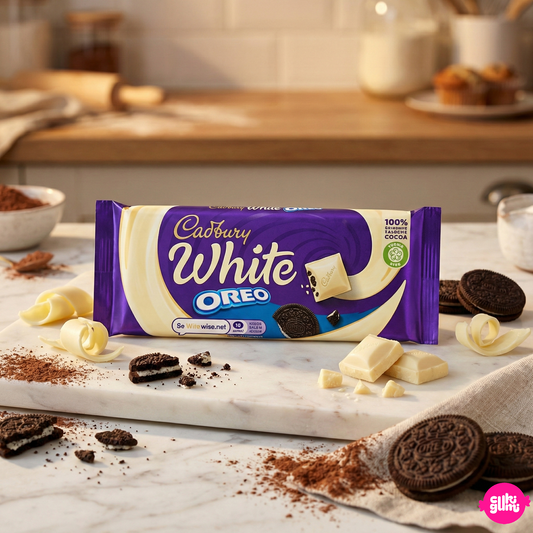 Cadbury Oreo Fehércsokoládé Vaníliás Krémtöltelékkel és Kekszdarabokkal 120 g