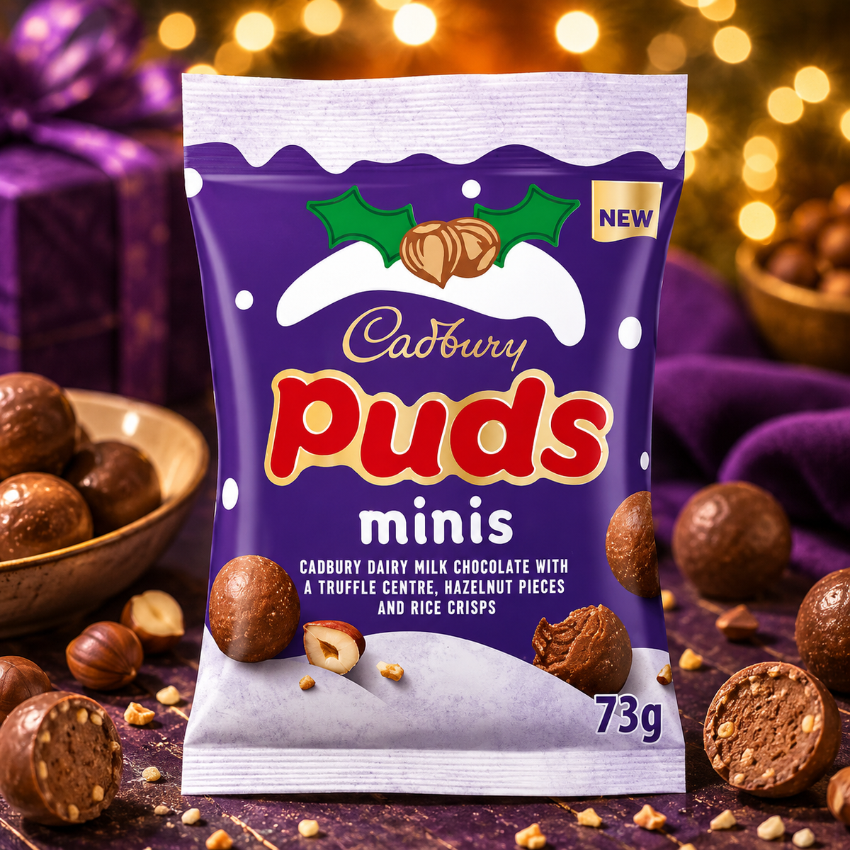 Cadbury Mini Puds Tejcsokoládé Trüffeles Töltelékkel 73 g