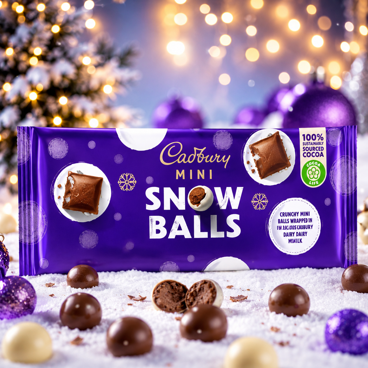 Cadbury Dairy Milk Mini Snowballs Tejcsokoládé Tábla 110 g