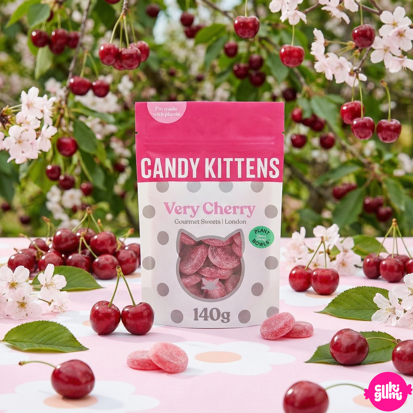 Candy Kittens Very Cherry – Savanykás cseresznyés gyümölcsgumicukor 140g