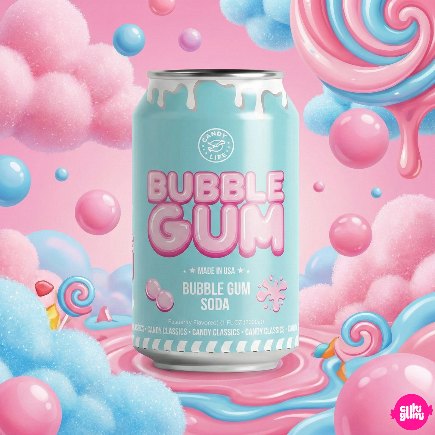 Candy Lips Rágógumi Ízű Szénsavas Üdítőital 355 ml