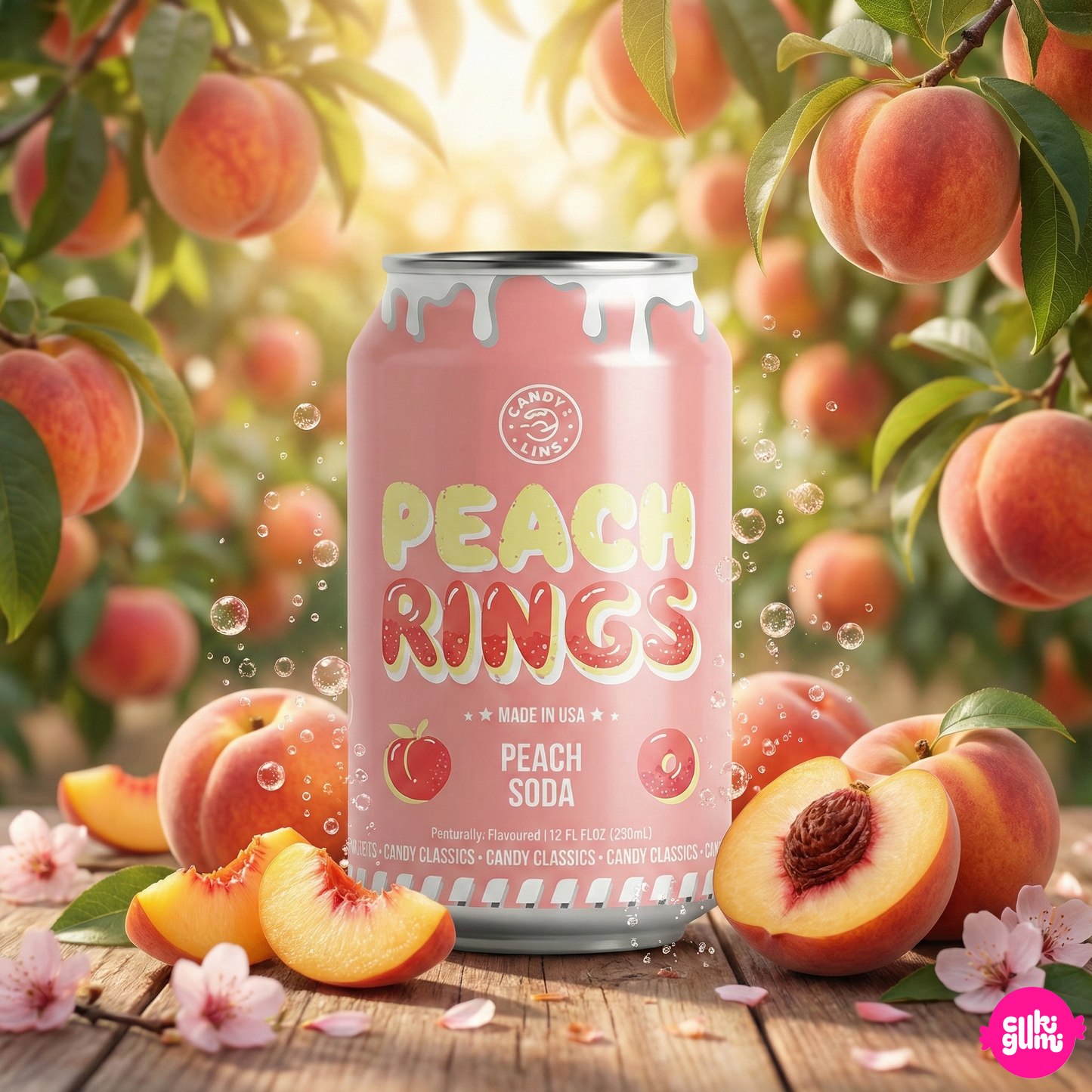 Candy Lips Barackos Gumigyűrű Ízű Szénsavas Üdítőital 355 ml