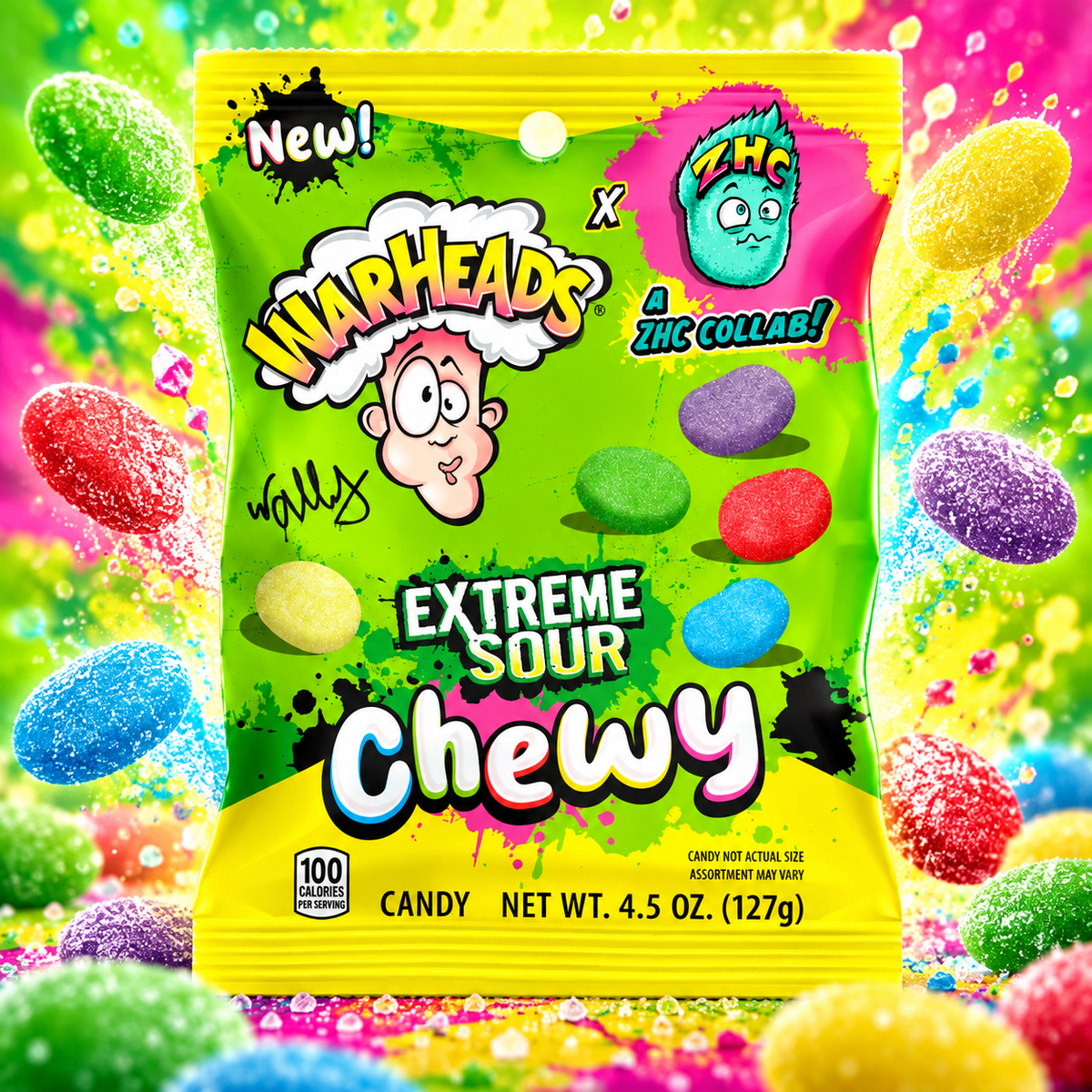 Warheads Extreme Sour Chewy Candy (ZHC Collab) 127 g - Extrém savanyú rágós cukorka