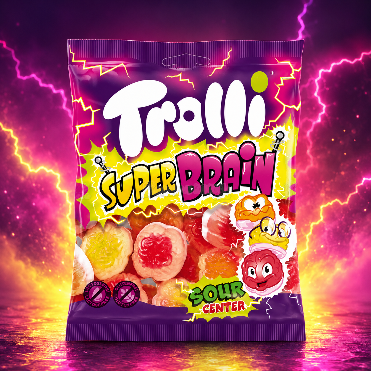 Trolli Super Brain Savanyú Töltött Agy Gumicukor 150 g