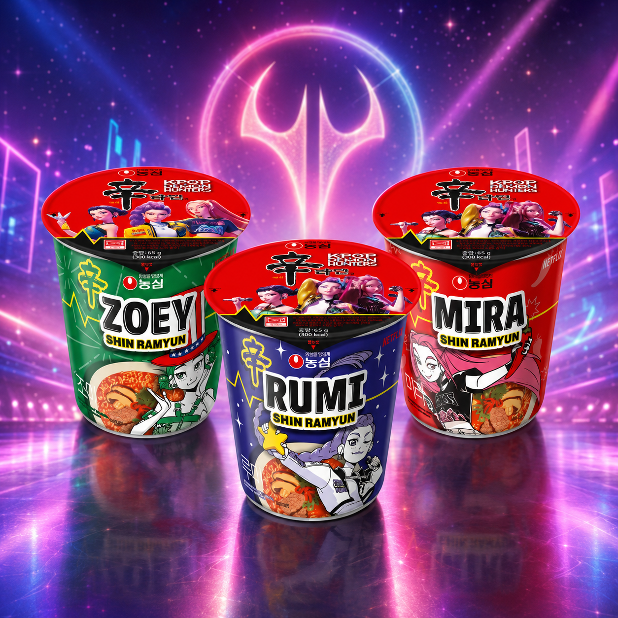 Nongshim Netflix eredeti K-Pop Demon Hunters Limitált Instant Tésztaleves Válogatás 204 g – 3 × 68 g
