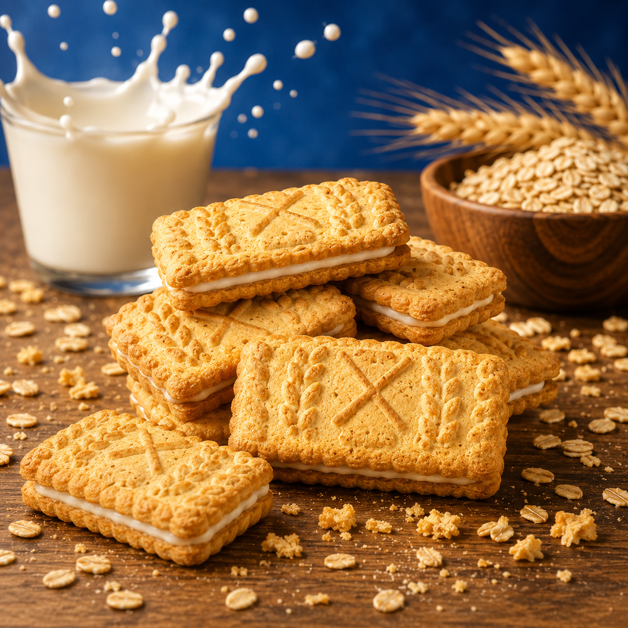 McVitie's Hobnobs Oaty Crunch Creams Milk 100 g – Tejes Krémmel Töltött Zabos Keksz