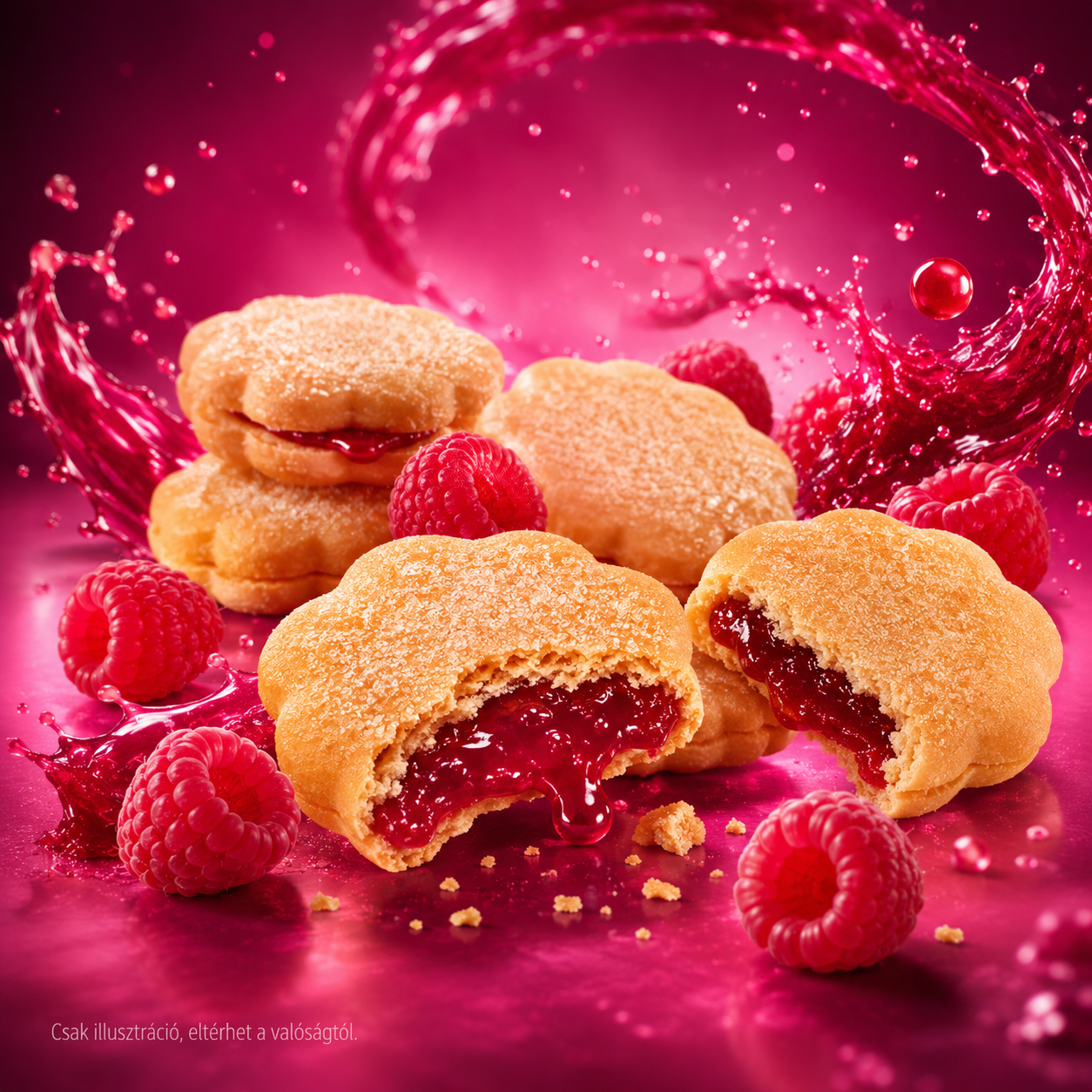 McVitie's Jammy's Raspberry 136,5 g – Málnaízű Töltelékkel Készült Omlós Keksz