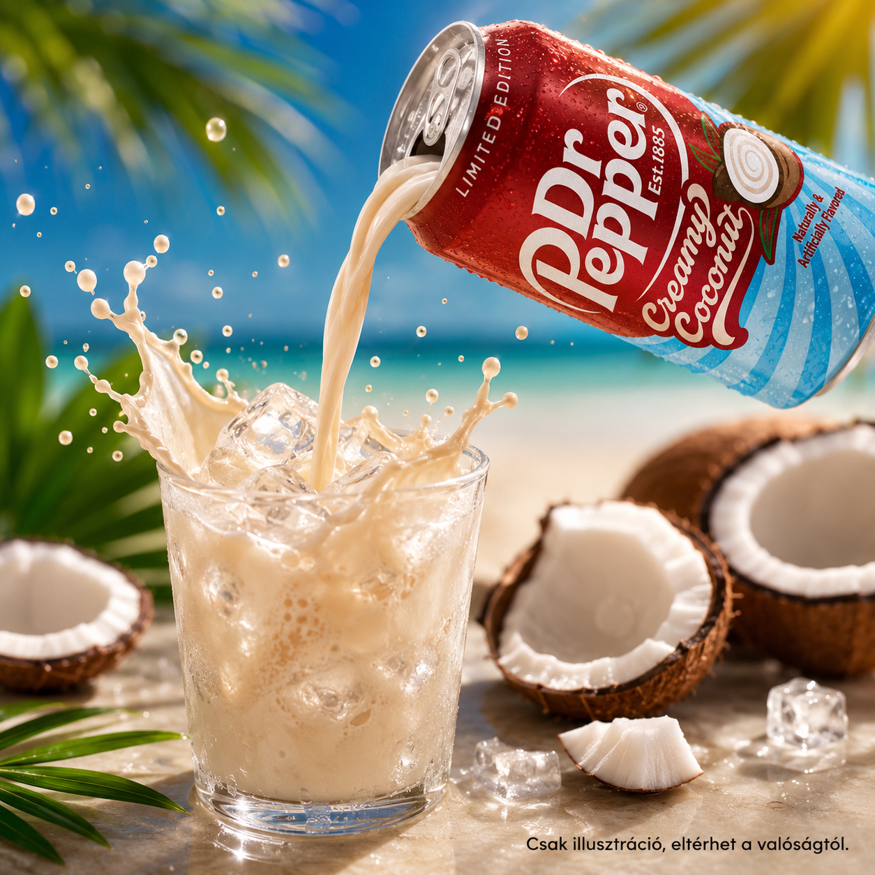 Dr Pepper Creamy Coconut 355 ml – Kókuszízű, Koffeintartalmú Szénsavas Üdtítőital