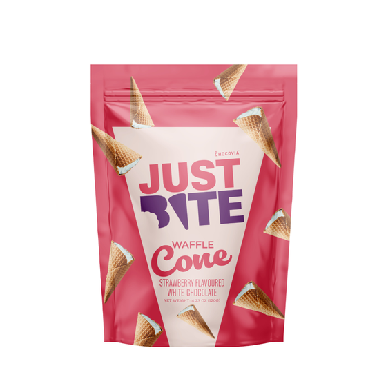 Chocovia - Just Bite - Epres Fehér Csokoládés tölcsérek 120g