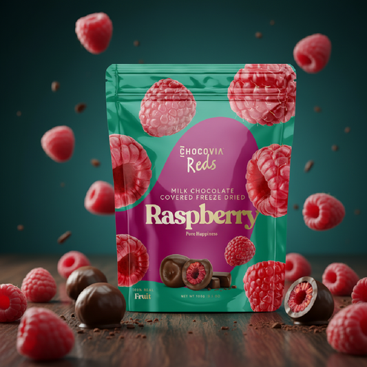 Chocovia - Reds - Liofilizált Málna Tejcsokoládéba mártva 100g