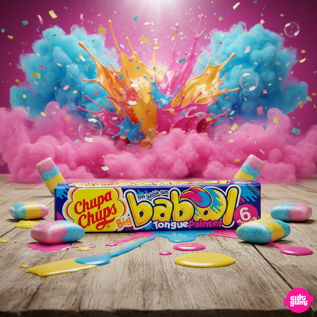Chupa Chups Big Babol – Tongue Tinting Raspberry Chewing Gum