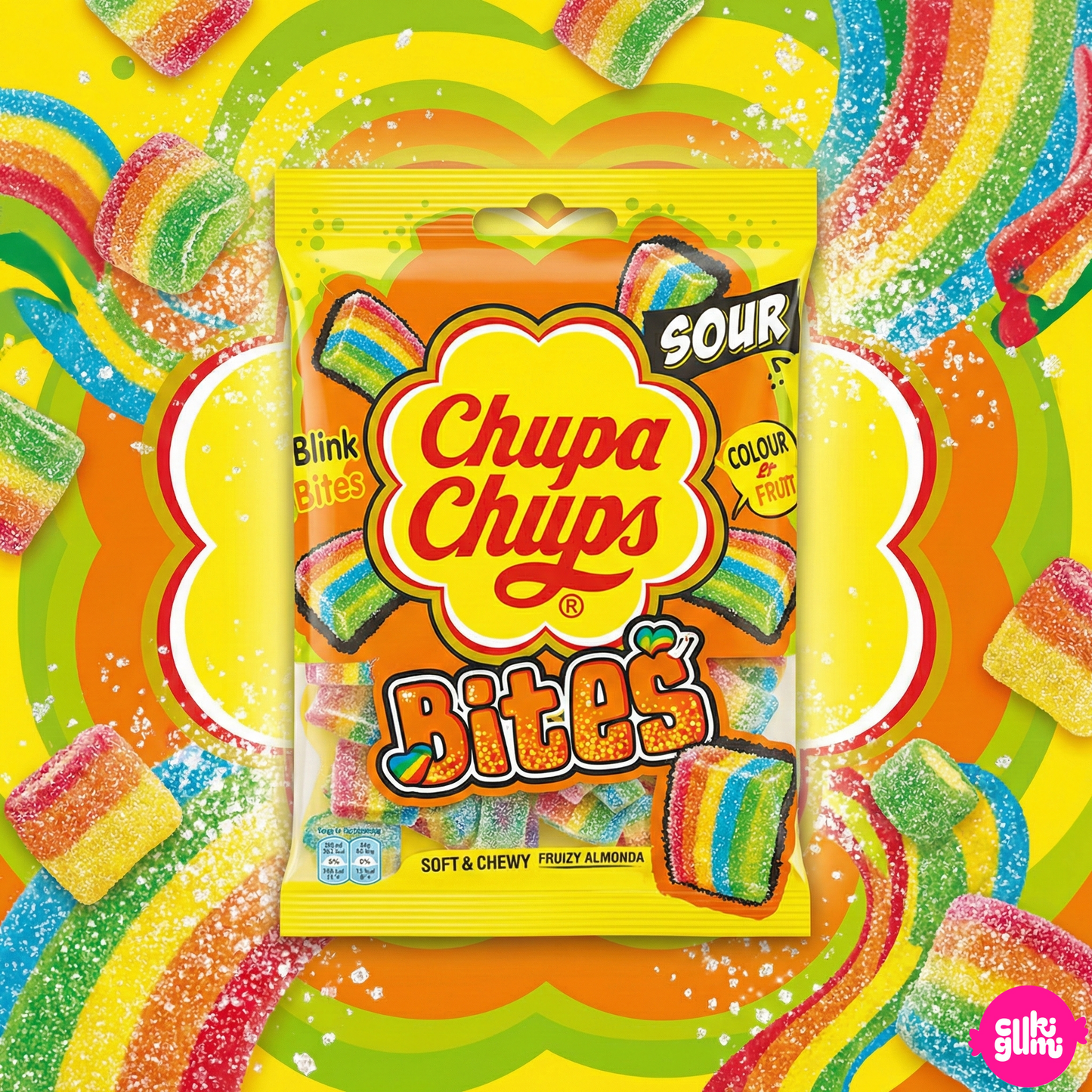 Chupa Chups Savanyú Rágós Gumicukor Falatkák 130 g