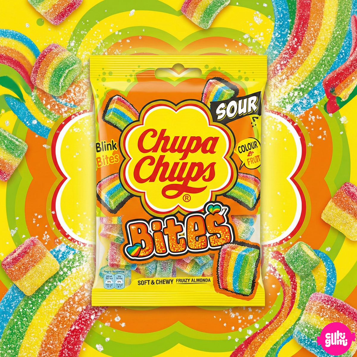 Chupa Chups Savanyú Rágós Gumicukor Falatkák 130 g