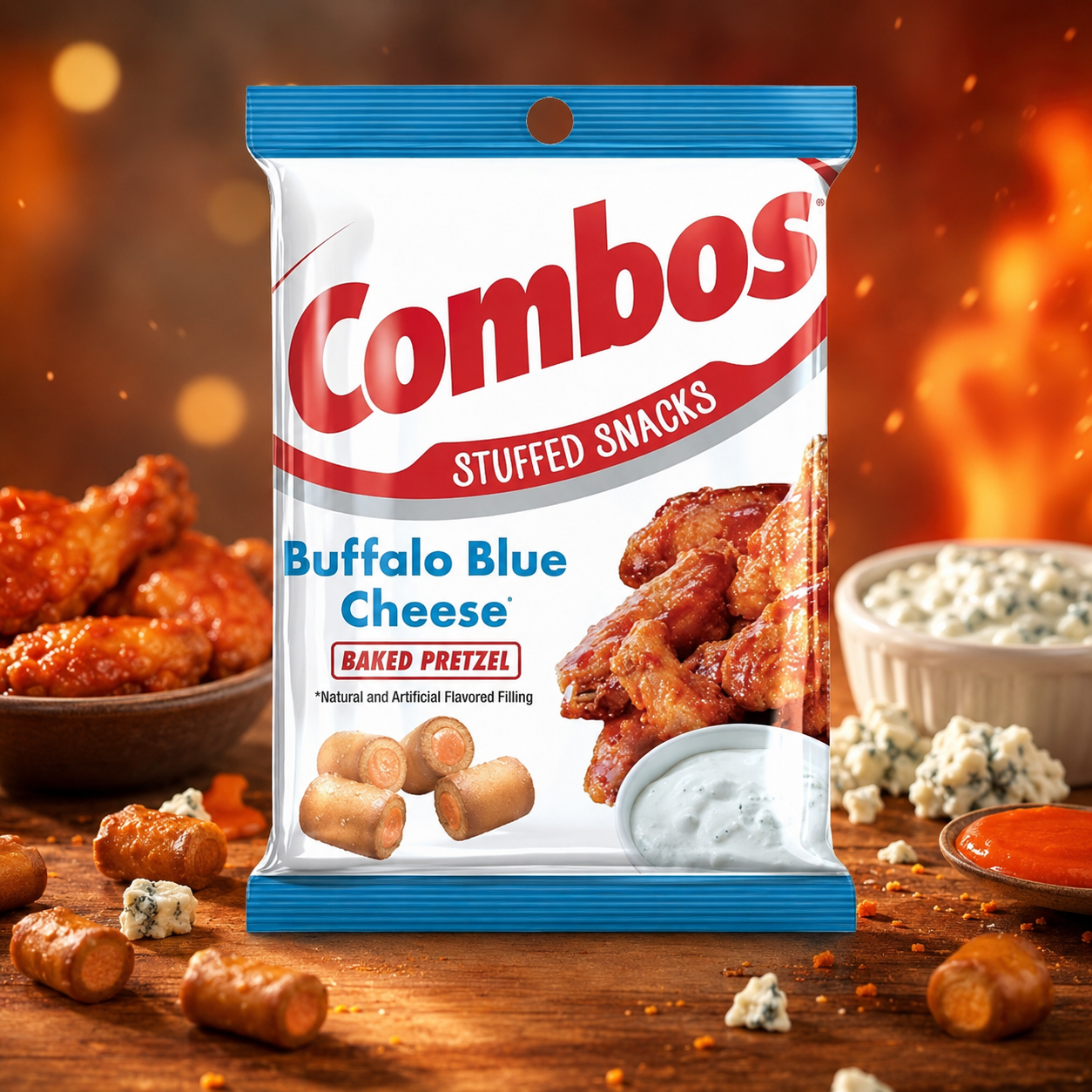 Combos Baked Pretzel Buffalo Blue Cheese 179g – Buffalo Szószos Kéksajtos Töltött Perec