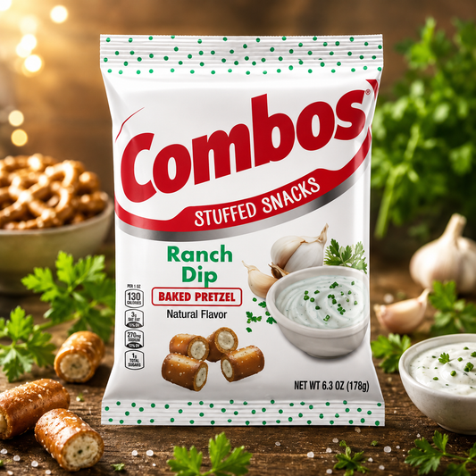 Combos Baked Pretzel Ranch Dip 179g – Ranch Ízesítésű Töltött Perec