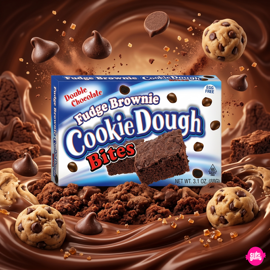 Cookie Dough Bites Fudge Brownie 88 g – Brownie Ízű Cookie Dough Falatkák Csokibevonattal