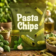 Fiddle's zöld pestós ropogós tésztachips 80 g – Pasta Chips Green Pesto
