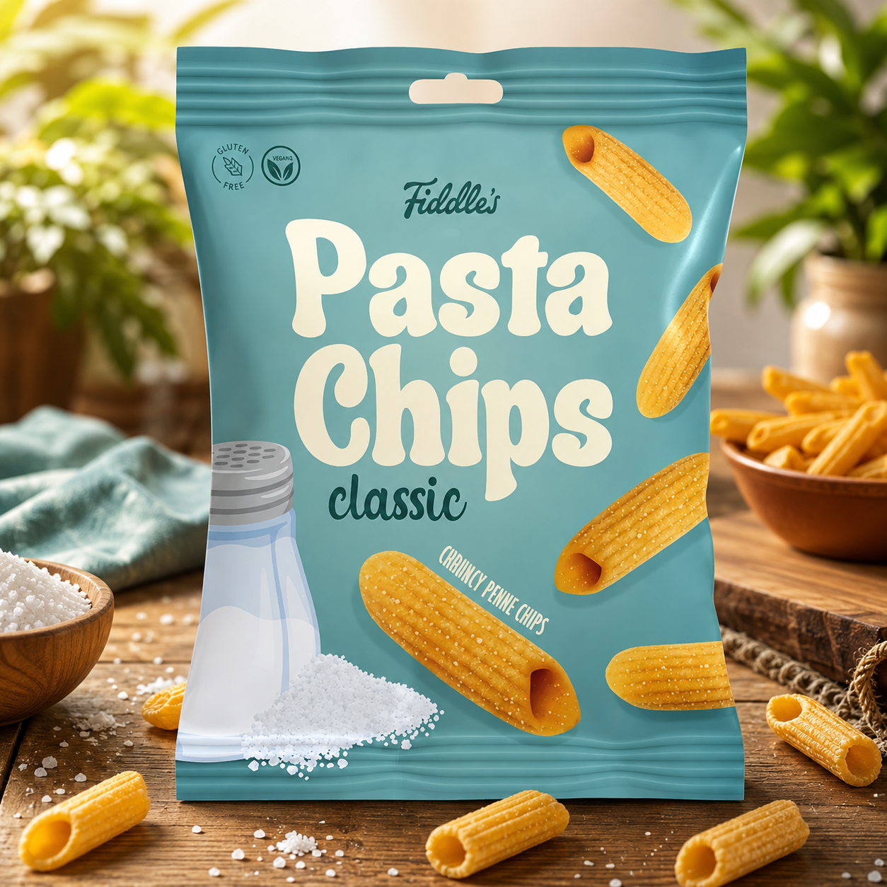 Fiddle's sós ropogós tésztachips 80 g – Pasta Chips Salted