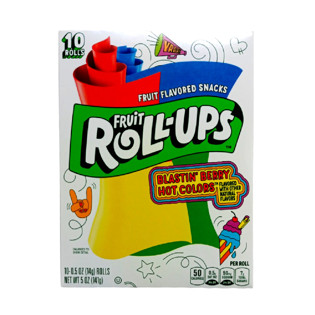 Fruit Roll‑Ups Blastin’ Berry Hot Colors – Színes, bogyós ízű gyümölcszselé snack 14g