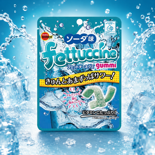 Fettuccine Gummi Soda 50 g – Savanyú Szódaízű Szalagos Gumicukor