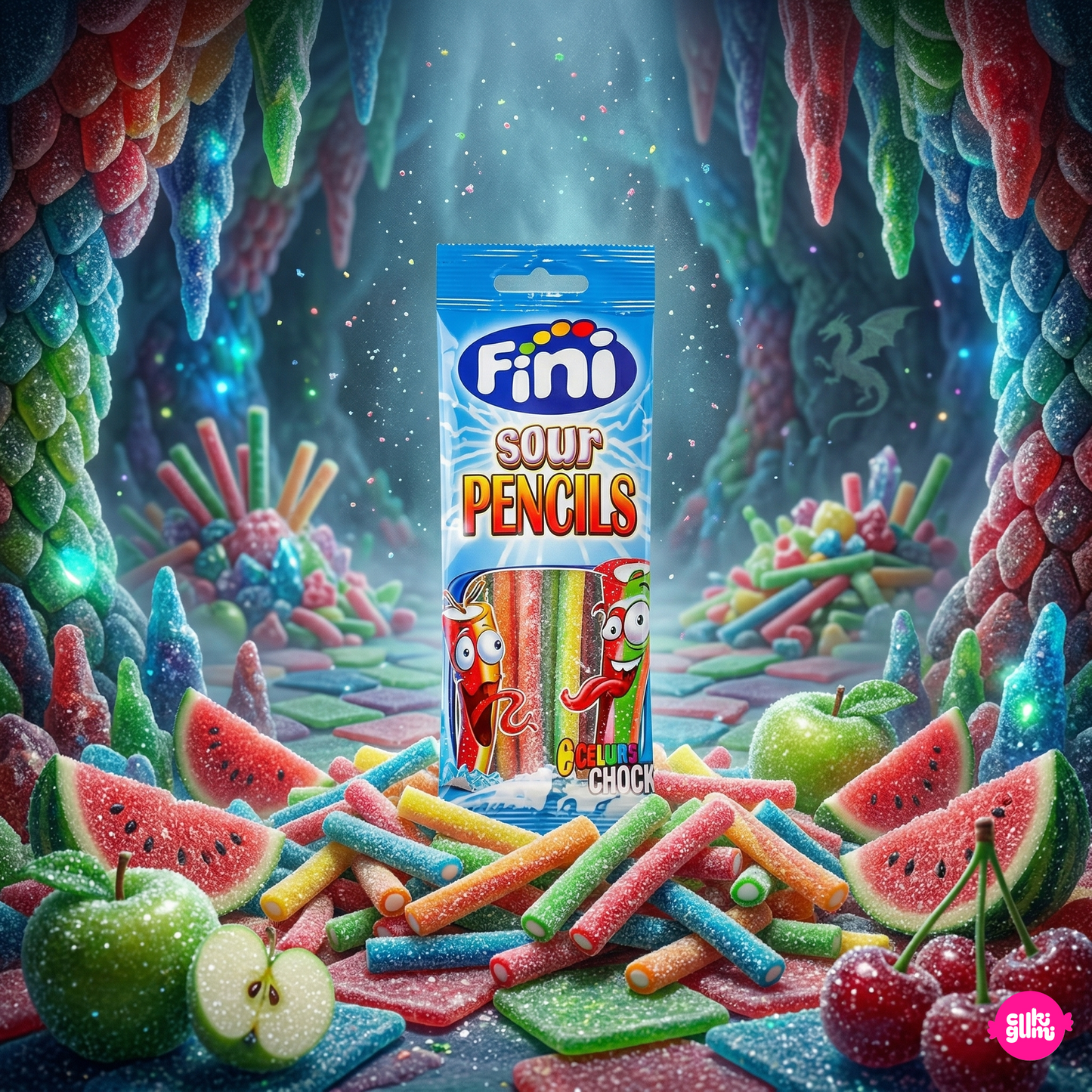 Fini Halal Sour Pencils Rainbow 75 g – Szivárvány Savanyú kábelek