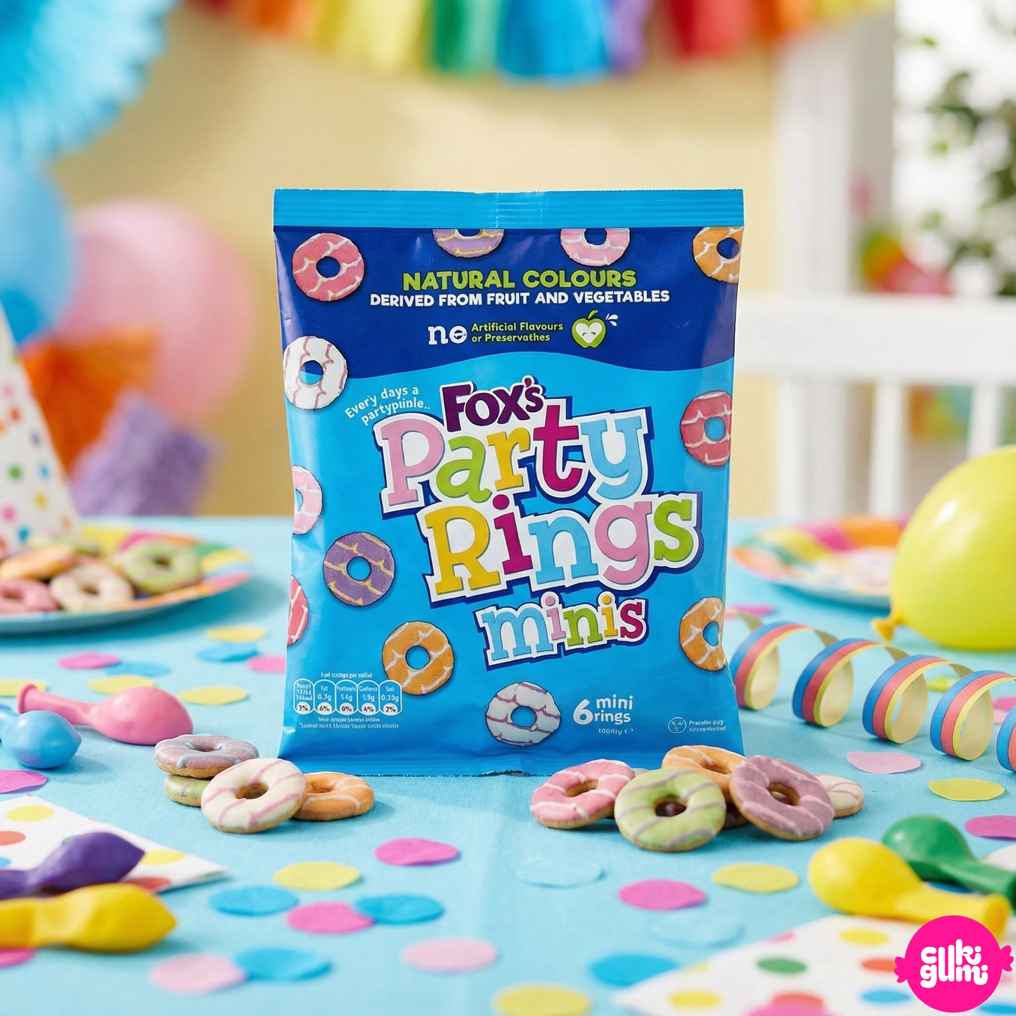 Fox's Party Rings Minis – Színes cukormázas omlós kekszkarikák 126 g