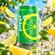 Poppi Lemon Lime – Citrom-lime ízű rostos szénsavas üdítő 330 ml