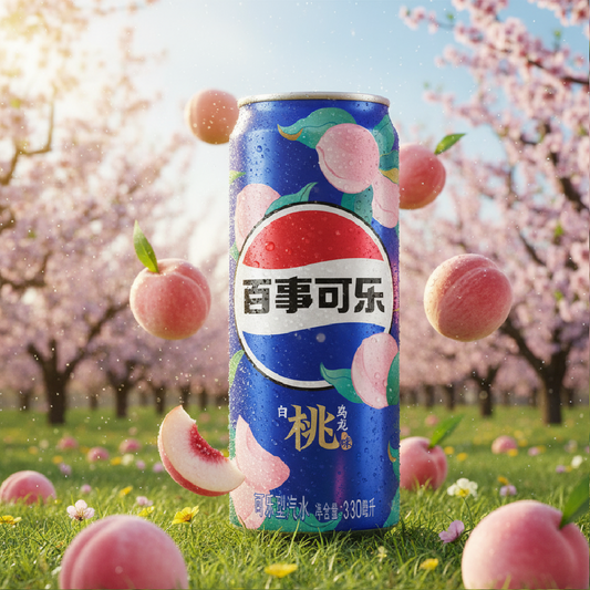 Pepsi Fehér Őszibarack-Oolong Ízű Szénsavas Üdítőital 330ml