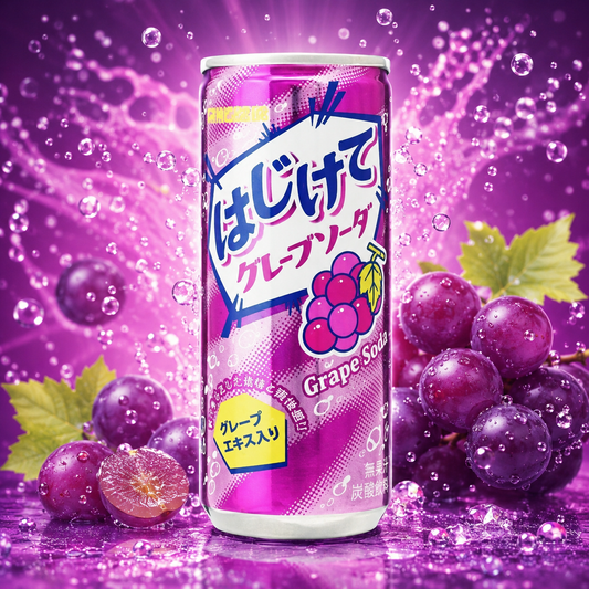 Hajikete Soda Grape 250ml – Japán Szőlőízű Szénsavas Üdítőital