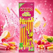 Haribo Balla Stixx Pink Lemonade 175g – Vegetáriánus Pink Lemonade Gyümölcsrudak