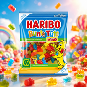 HARIBO Bunte Tüte Minis vegetariánus mini gyümölcs- és kólaízű gumicukor mix 160 g – Bunte Tüte Minis vegetarisch