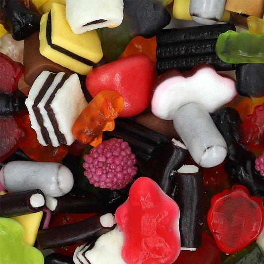 Színes vegyes édesség válogatás édesgyökérrel 100g