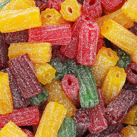 Színes Savanyú Penne Rágcsa – vegán tésztaformájú gumicukor 100g