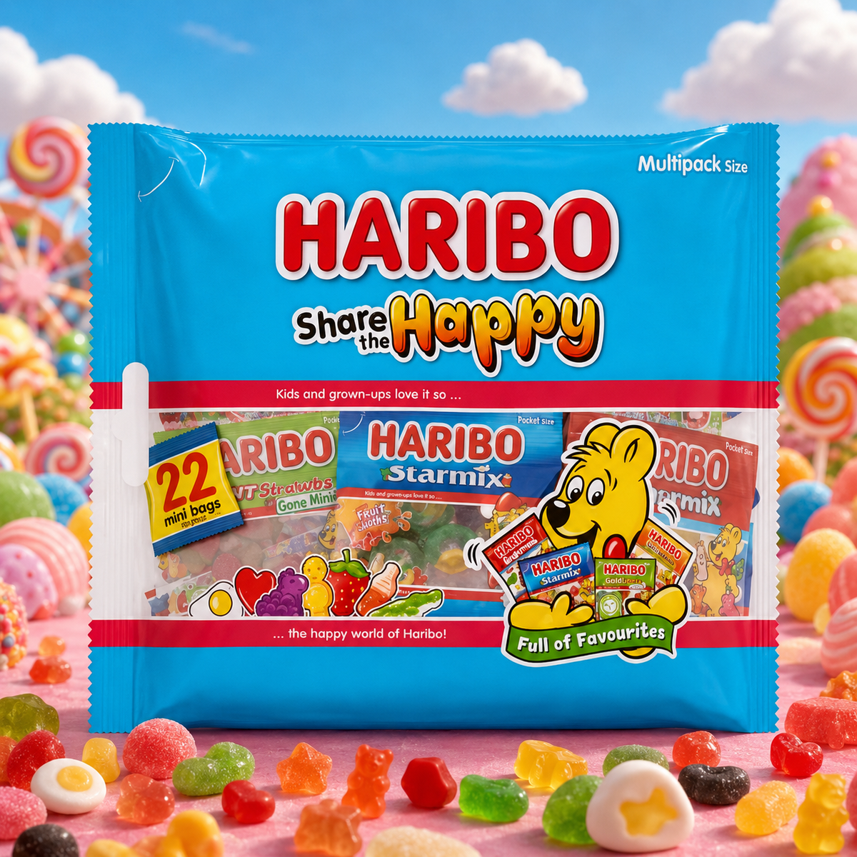 Haribo Share The Happy Mini Gumicukor Válogatás 352 g