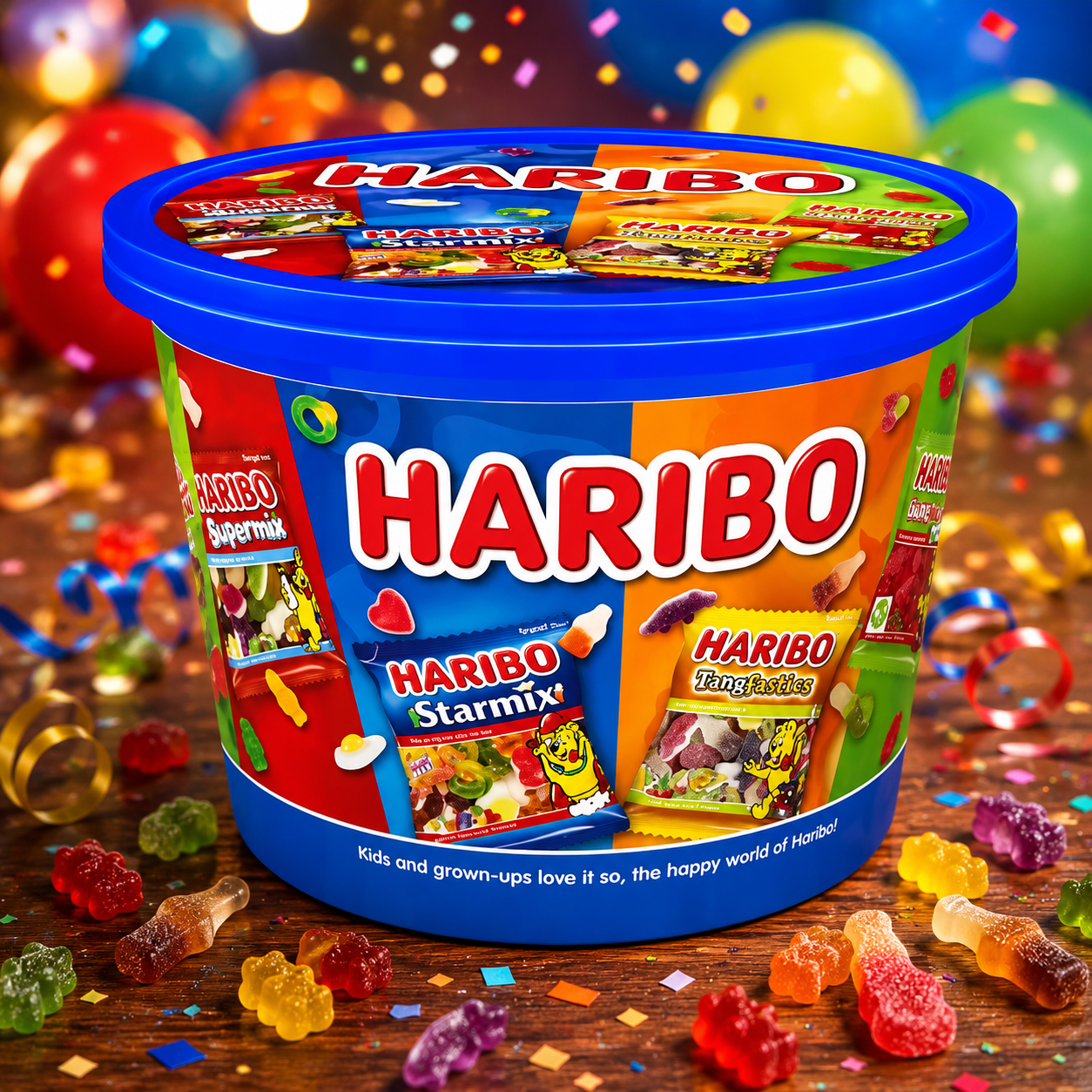 HARIBO Sharing Tub mini gumicukor válogatás kb. 24 tasakkal 600 g