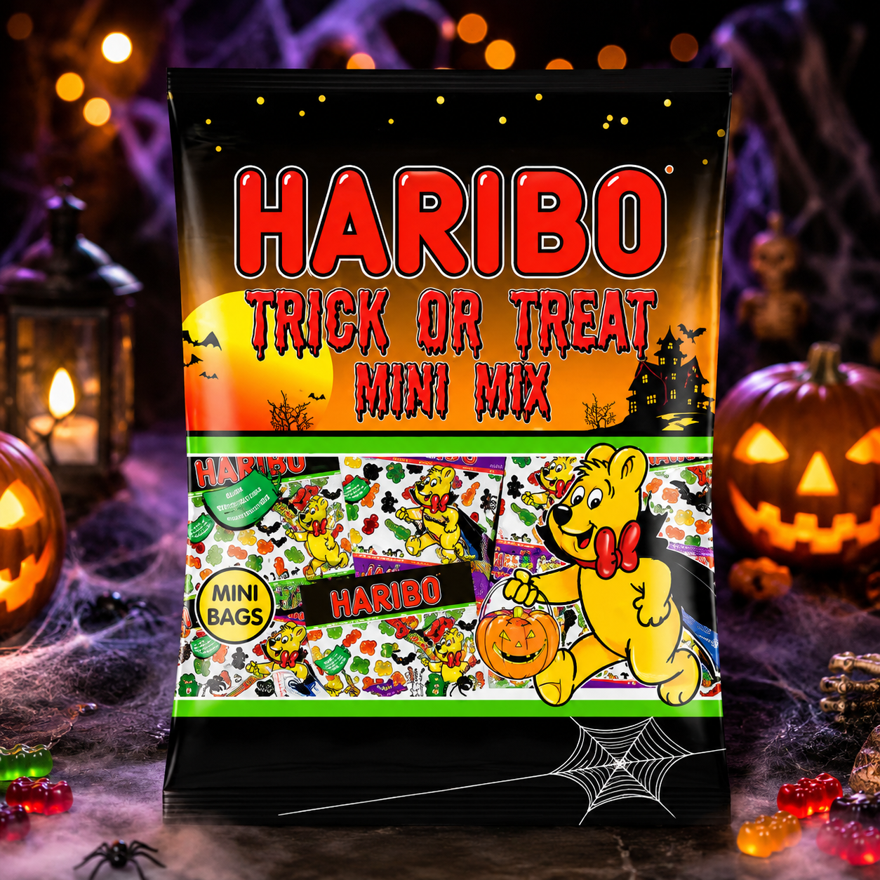 HARIBO Trick Or Treat Mini Mix Halloween gumicukor- és habcukor válogatás 160 g