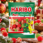 Haribo Pearl Balls – Gyümölcsízű nonpareillel bevont zselécukor golyók 200 g