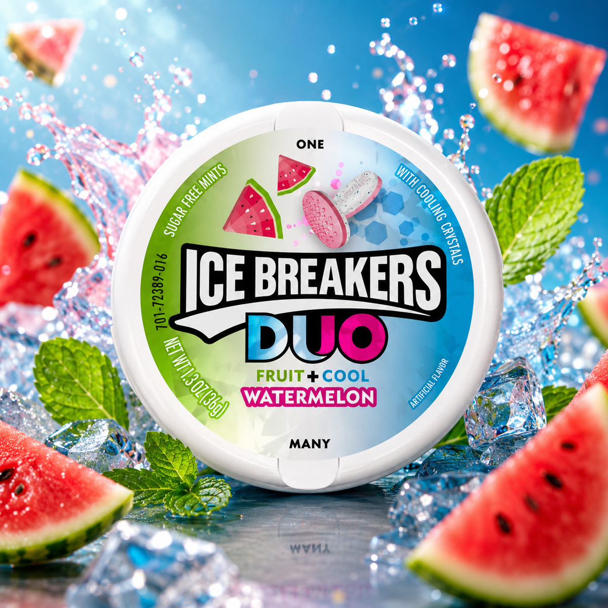 Ice Breakers Mints Duo Watermelon 36g – Sugar-Free Watermelon Flavored Mints