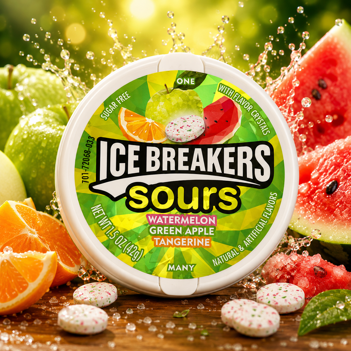 Ice Breakers Sours 42g – Sugar-Free Sour Fruit Mints