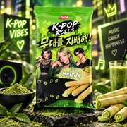 K-Pop Rolls Cream Matcha – Matcha krémmel töltött ropogós ostyarudak 120 g
