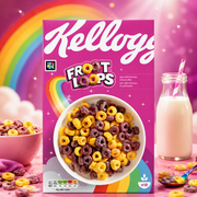 Kellogg's Froot Loops 375 g – Gyümölcsízű, Színes Gabonakarikák